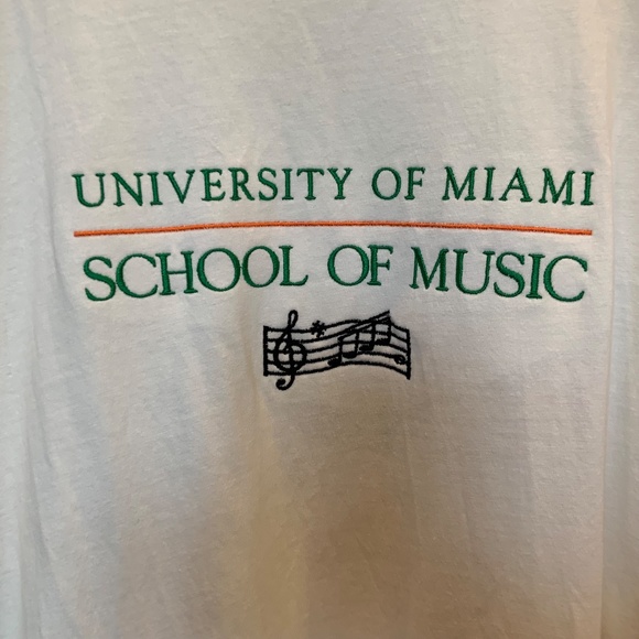 VTG UMiami Hurricanes Sebastian School of Music Long Sleeve T-Shirt Size XXL - Picture 9 of 10